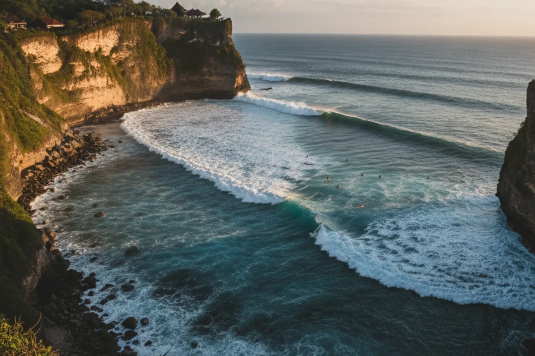 Uluwatu cliff and surf break on the Bukit peninsula, Bali